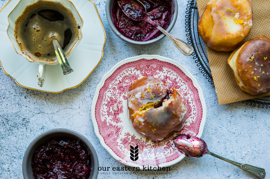 The Best Doughnuts with Lemon Glaze with Strawberry and Rose Filling